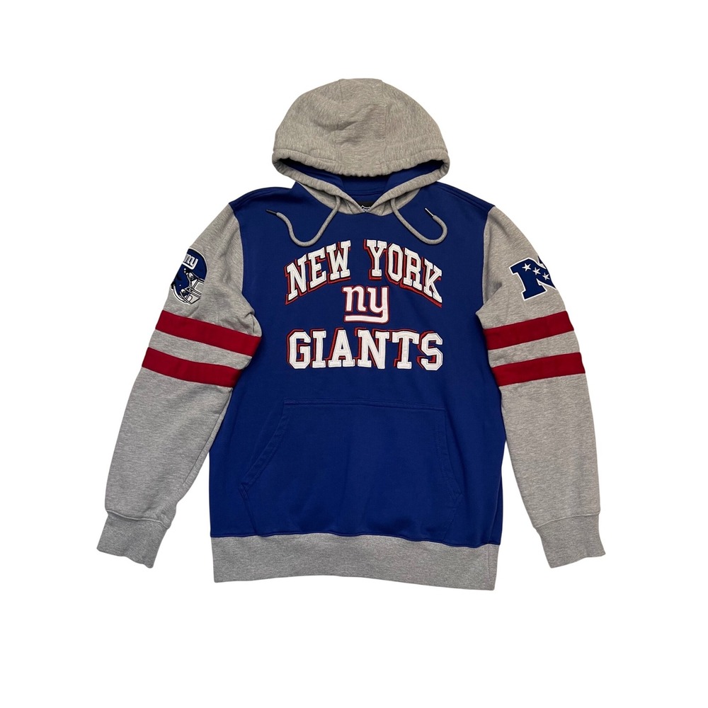 NFL New York Giants Football Blue Gray Red Embroidered Game Day Hoodie Size M